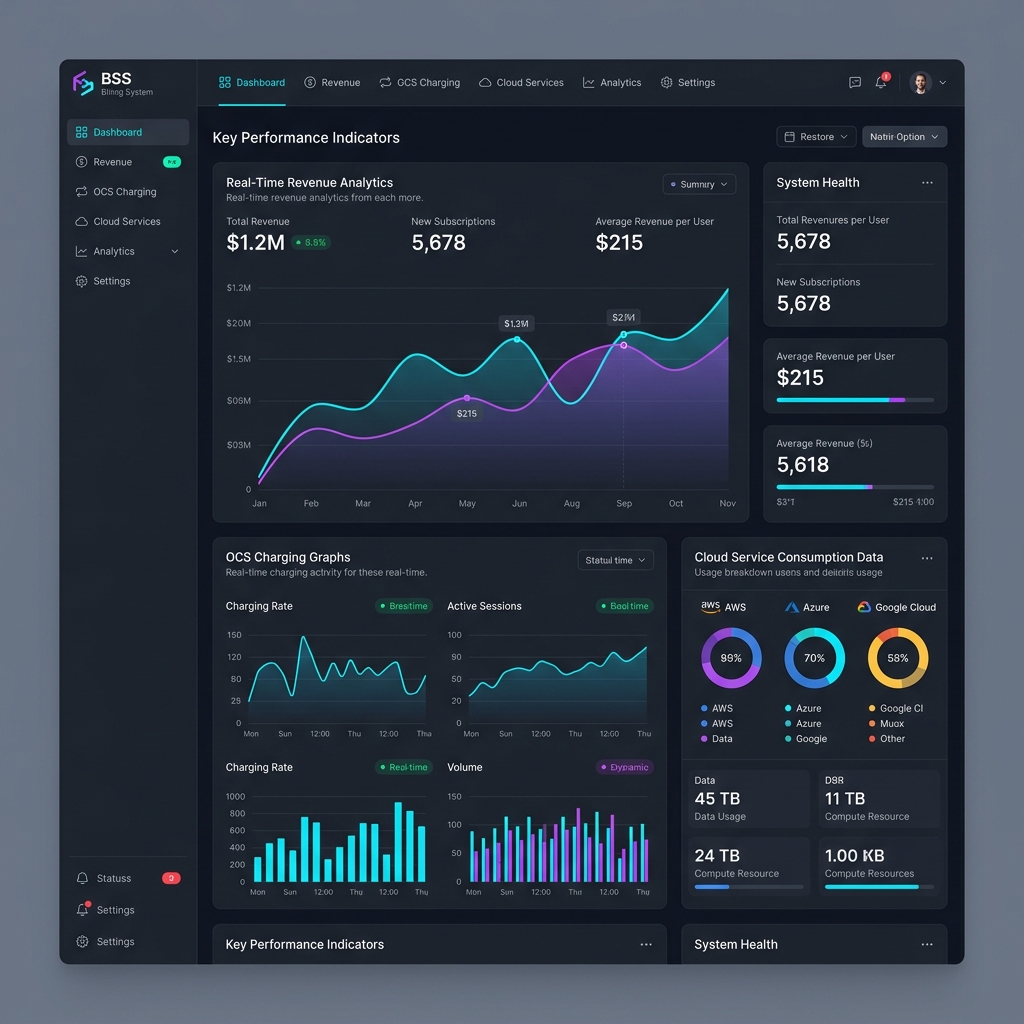 BSS Billing Software Dashboard Preview